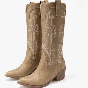 Athlefit Cowboy Boots ,Women Vintage Embroidered Country Western Cowgirl Boots
